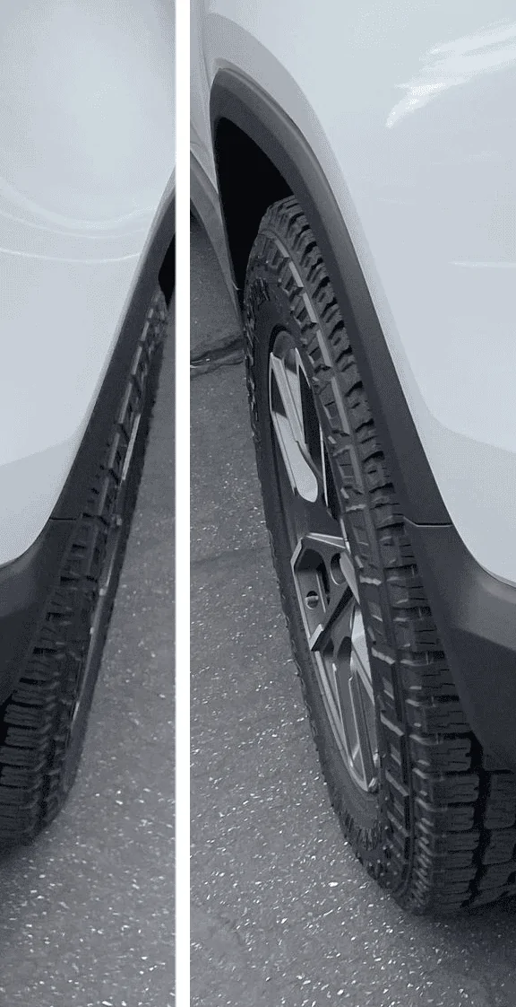 Rivian R1T R1S Right rear tire sticks out more than left rear?? 1664279304312