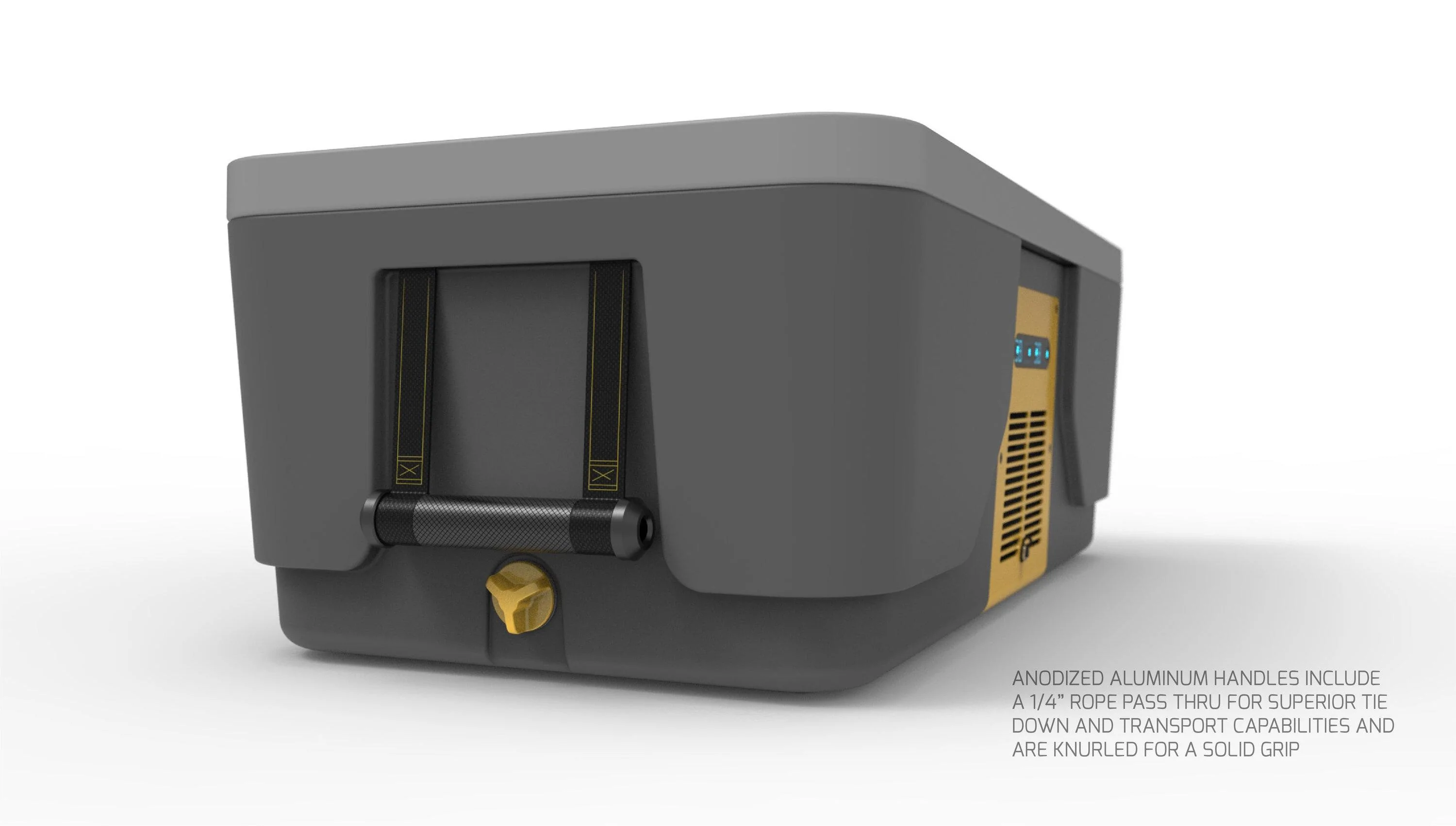 Rivian R1T R1S Powered 40 qt Frunk Cooler and 12 gal Water Tank w/ washdown sprayer concept (by @BoxGods) cool-21-k-text