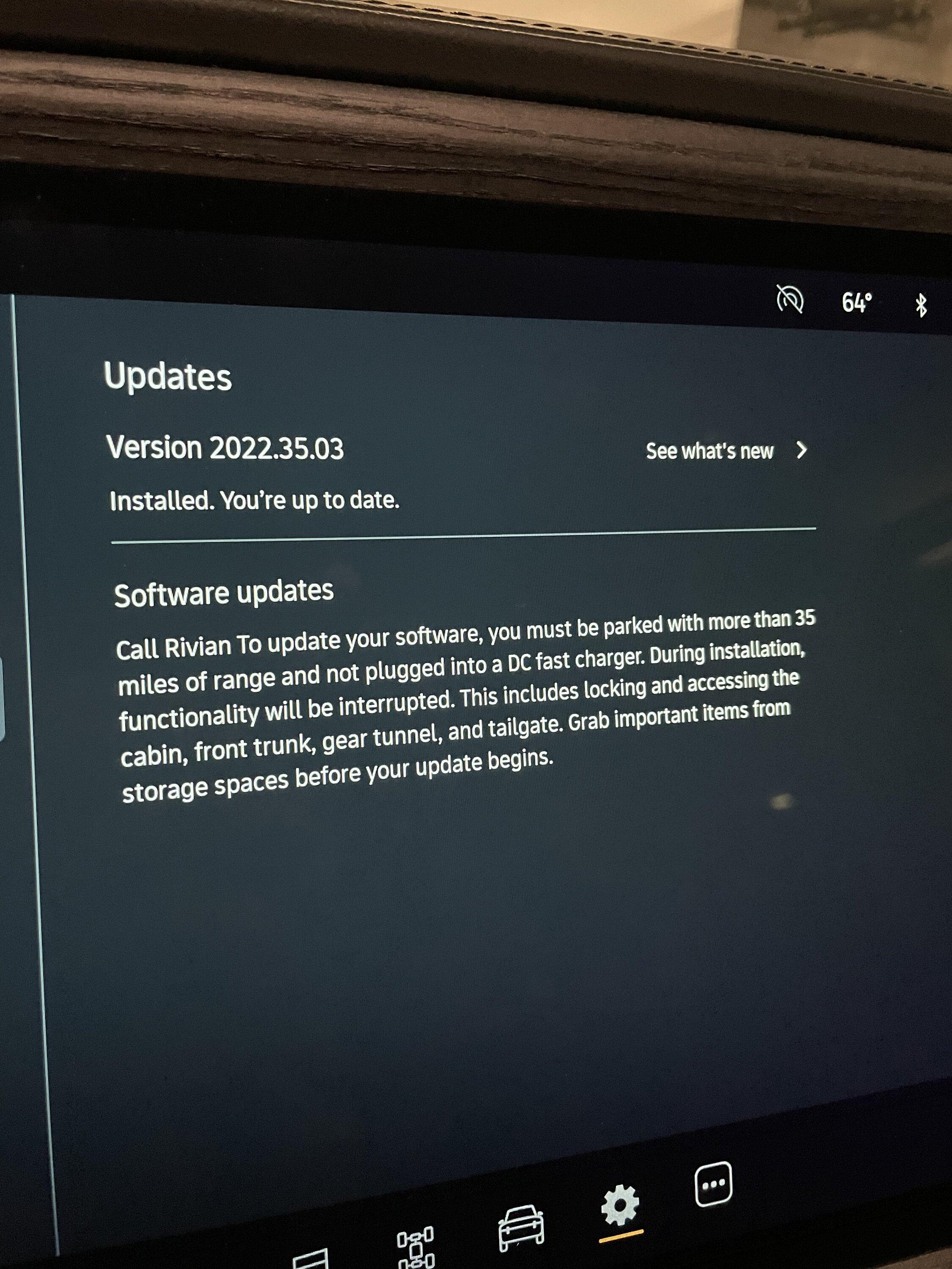 Rivian R1T R1S New software update 2022.35.03 663178EA-4571-4C19-AEBB-1F09437387C8