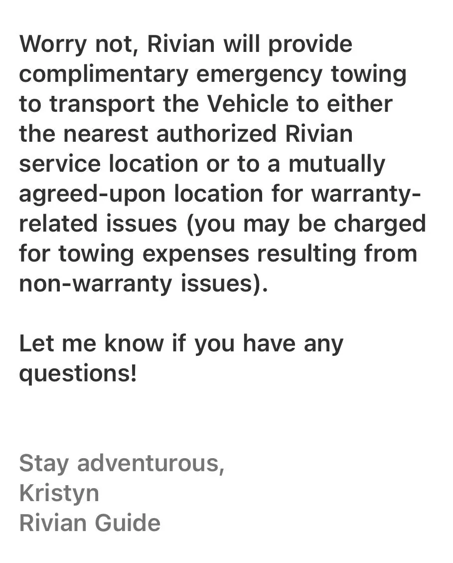 Rivian R1T R1S [UPDATES IN NEW THREAD] Tow to Rivian Service Centers is now a Charged Fee (as of 10/6/22) ? 8D4F2165-B790-49CC-A920-4B8D1CA50D90