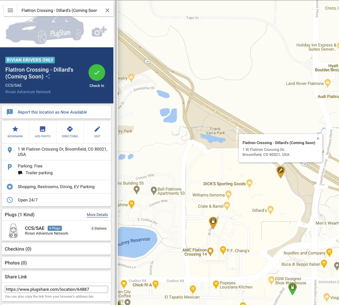 Rivian R1T R1S CO extends charging network Screen Shot 2022-10-07 at 9.52.29 AM