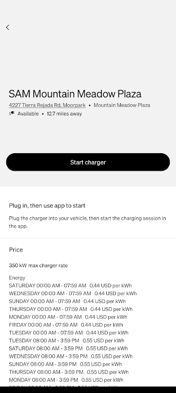 Rivian R1T R1S Warning about EVgo charging in the Rivian app (it's not free as it says) 1665684644950