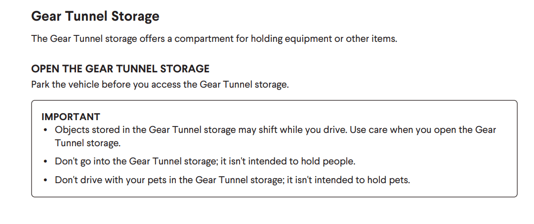 Rivian R1T R1S GEAR TUNNEL & PETS -- SAFE? Why or why not?? geartunnel