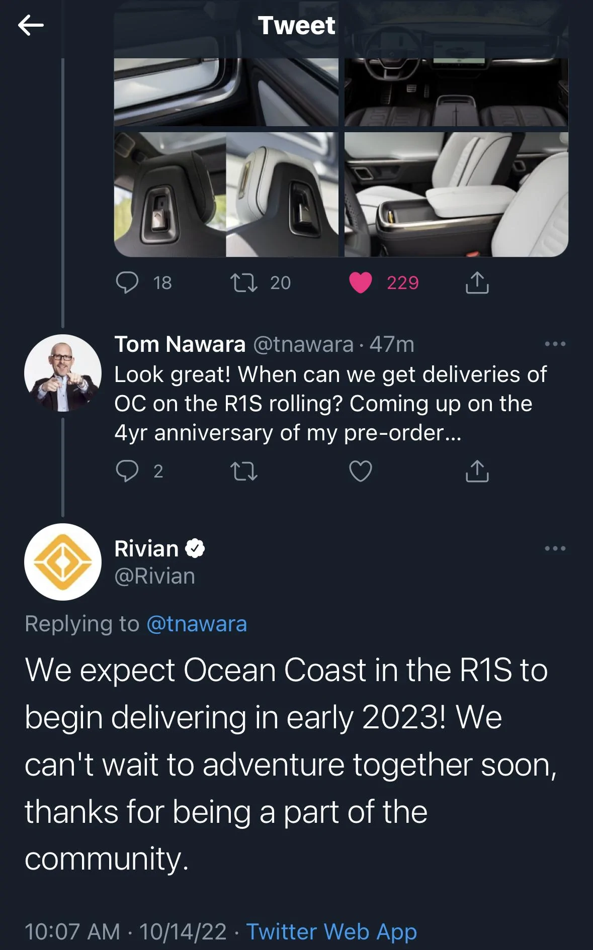 Rivian R1T R1S Confirmed by Rivian: R1S w/ Ocean Coast Interior - Deliveries Not Until Early 2023 2D12DADF-0F30-4E0E-AA1E-B3DB80CFEB29
