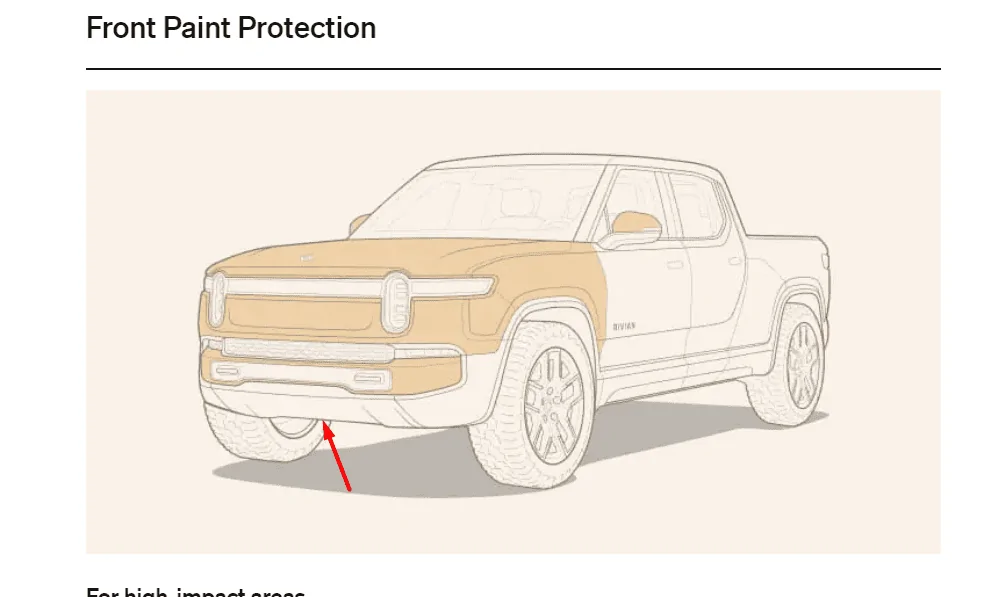 Rivian R1T R1S Red Canyon / Ocean Coast R1T with XPEL OEM PPF, tailgate partial de-badge, and bumper vinyl wrap 1665797501549
