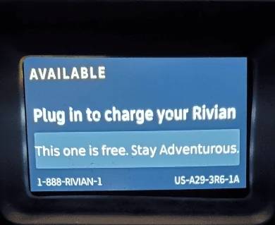 Rivian R1T R1S Report: first use of Rivian Adventure Network Charger RAN + (major 350 kw EA issue) & 20" vs 21" wheels efficiency comparison. 1665834682022