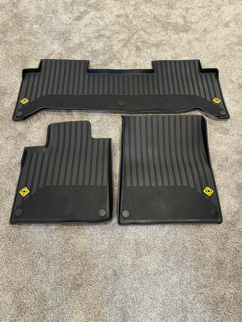 Rivian R1T R1S All Weather Floor Mat Modification - DIY Yellow Rivian Logos 12B35827-2ED6-48DE-AE8C-3242428C12B7
