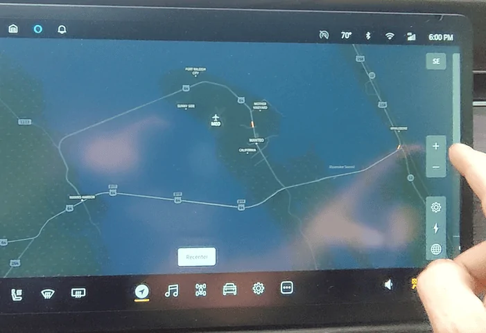 Rivian R1T R1S Hidden Zoom in/Out button on Nav display zoom4