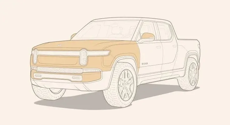 Rivian R1T R1S XPEL Paint Protection Film PPF now available option in Rivian configurator! XPELDiagramR1T