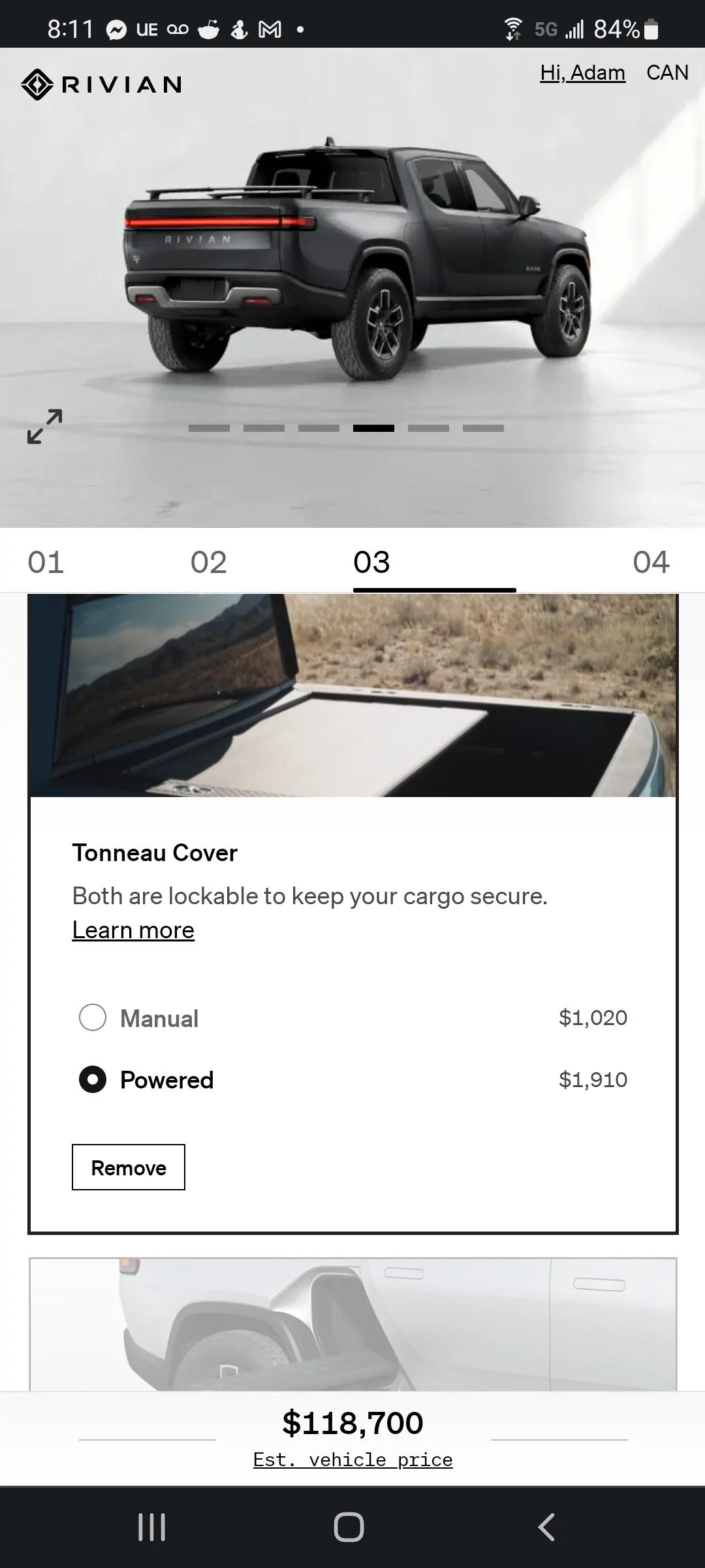 Rivian R1T R1S ⛔️ Powered Tonneau cover removed from R1T production until further notice on all future deliveries Screenshot_20221022-081136_Chrom