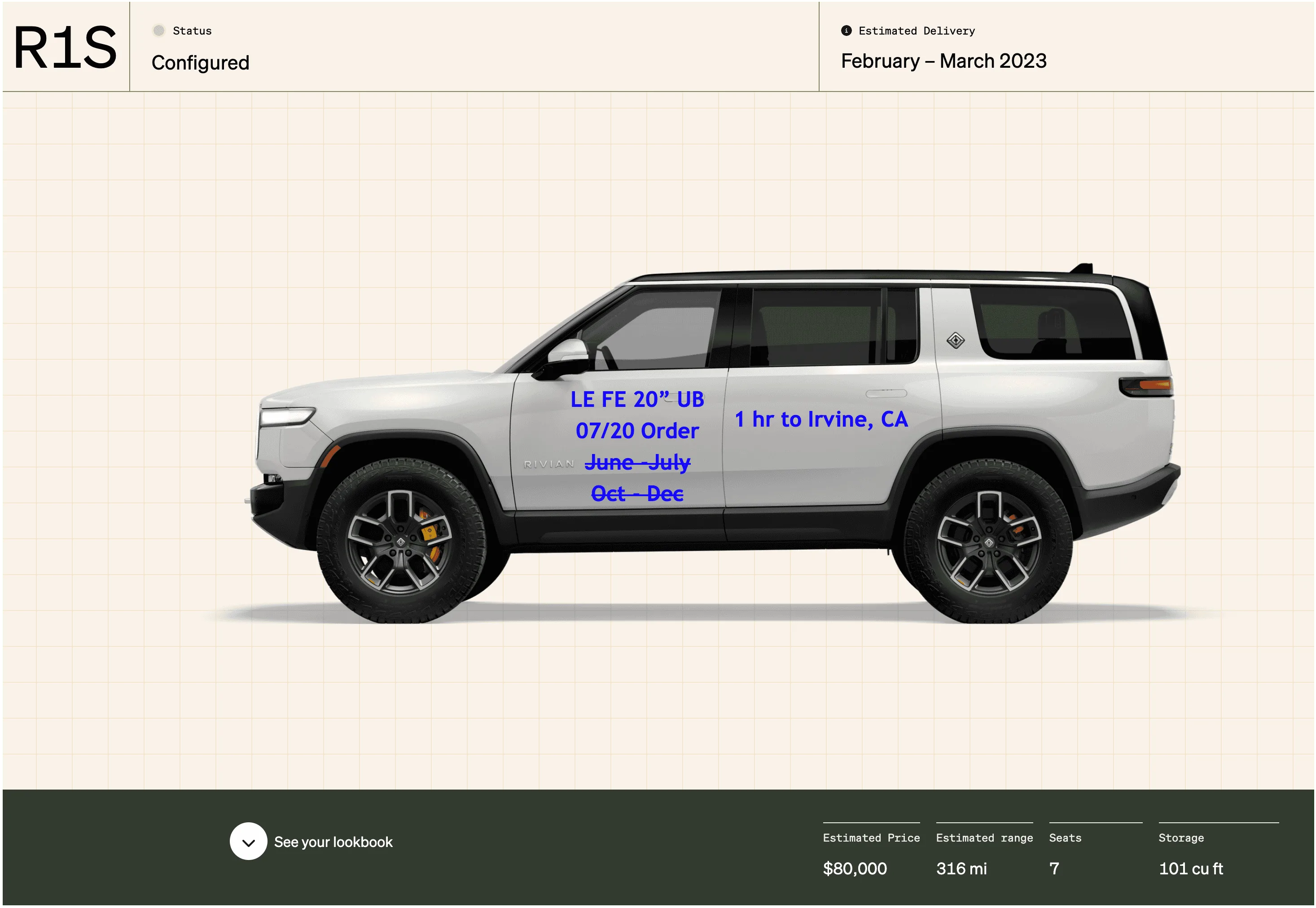 Rivian R1T R1S ? Estimated Delivery Date Window is LIVE! What’s Yours?! ? 2022-10-28_15-08-29