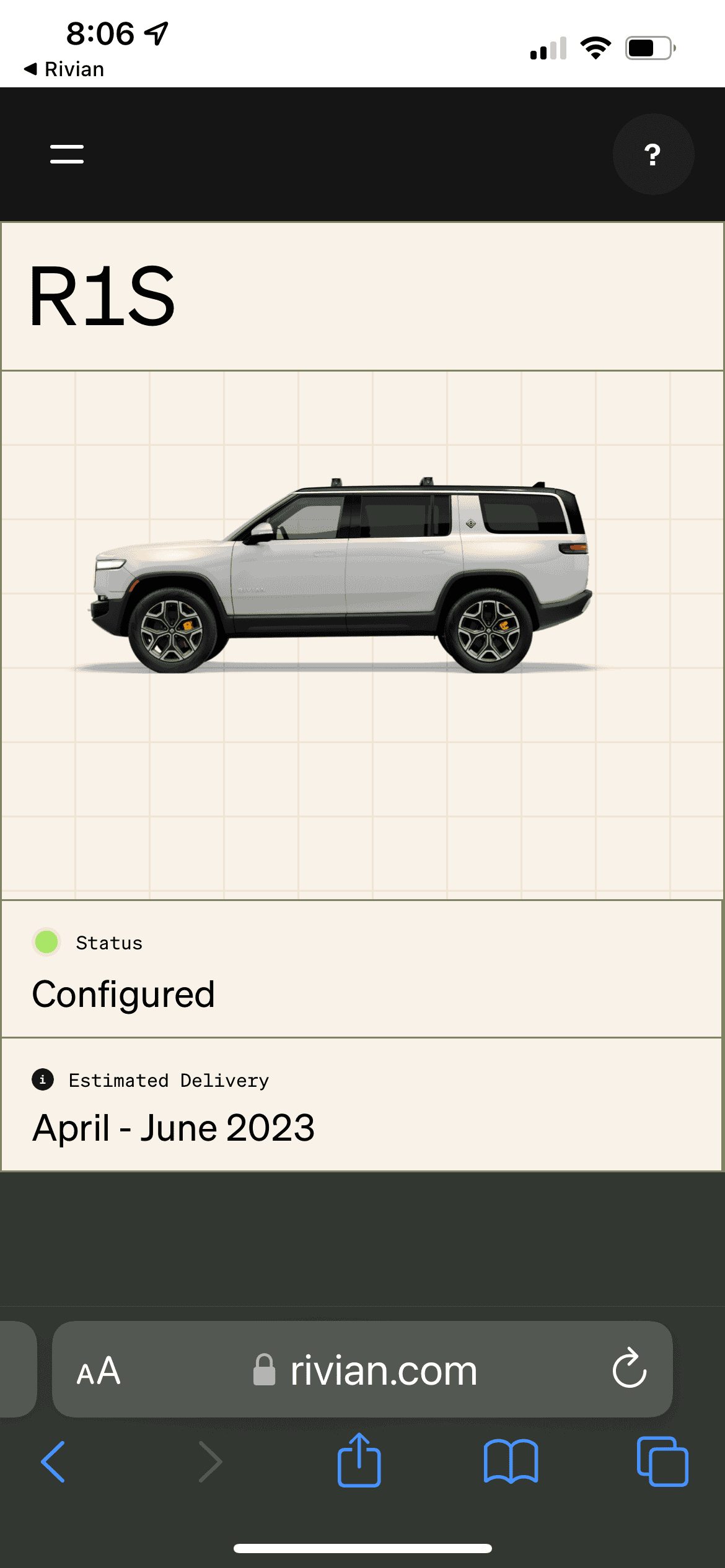 Rivian R1T R1S R1S delivery delay poll 10C23832-465B-495D-B49C-C0E4BBB801C0