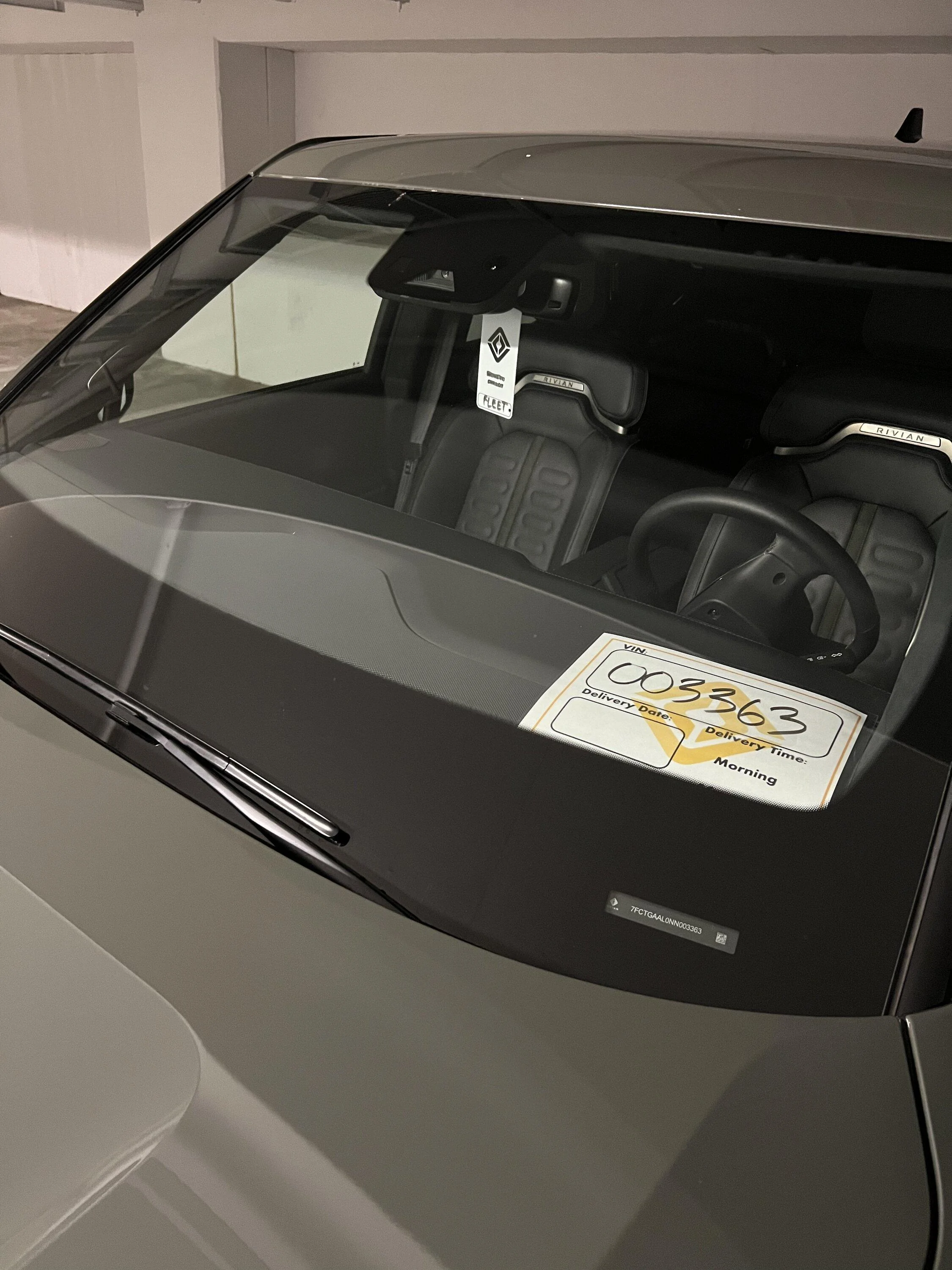 Rivian R1T R1S Rivian hidden in parking garage waiting for delivery 824BDC76-7985-4266-814F-81F55287F35C