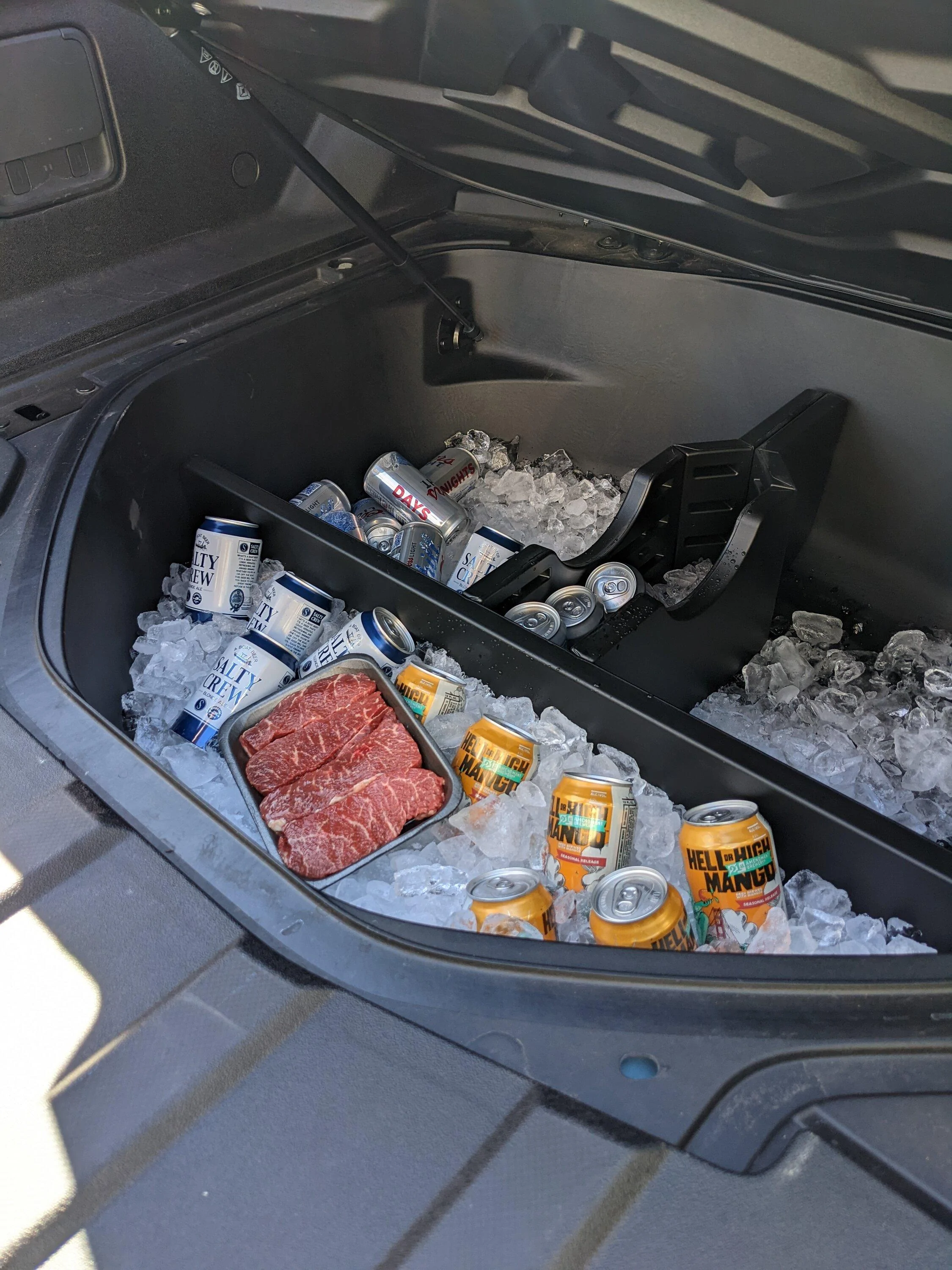 Rivian R1T R1S Impressed with R1T spare tire well as a cooler! PXL_20221105_181058125.MP