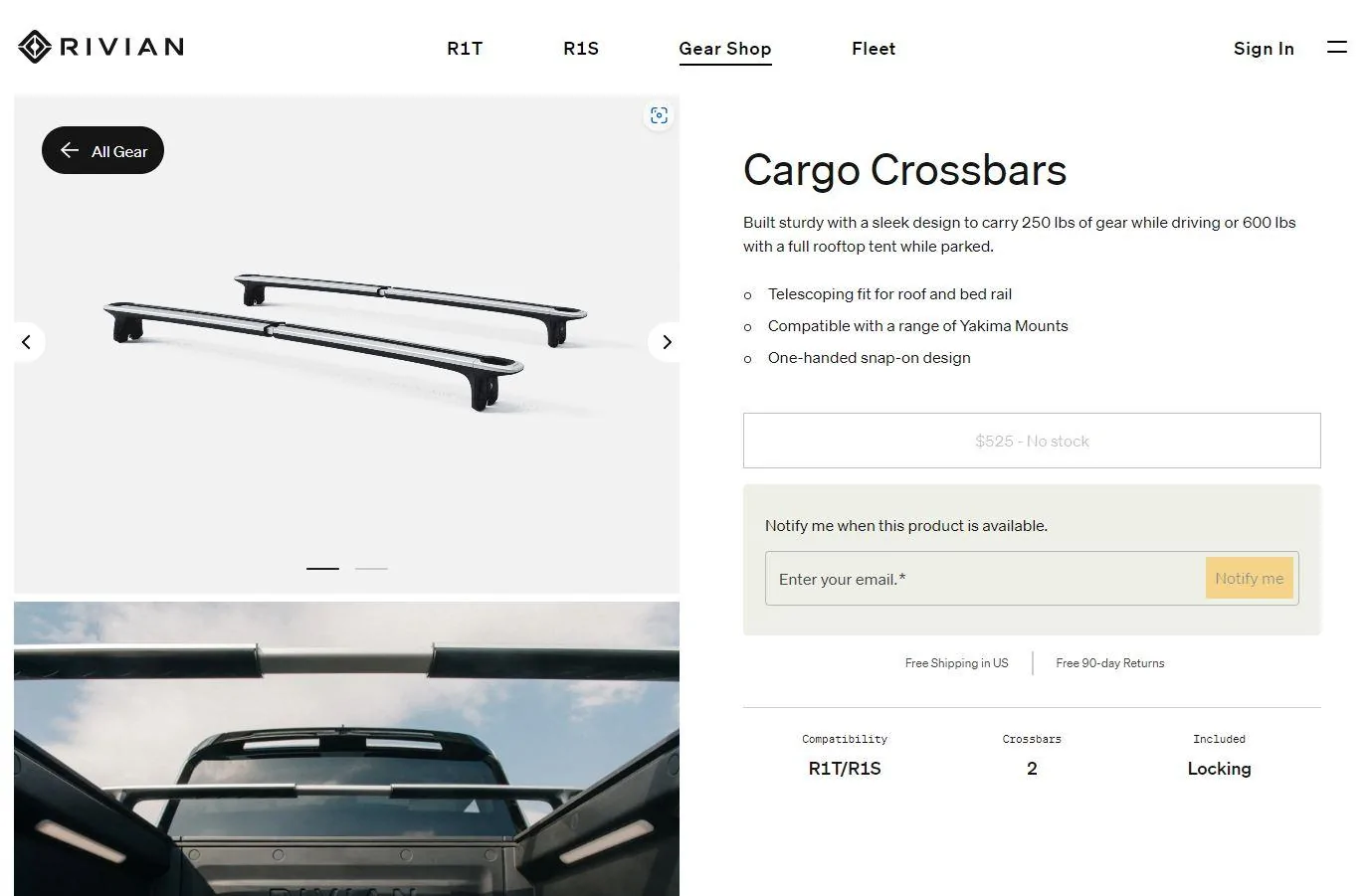 Rivian R1T R1S Cargo crossbars for sale? Bars
