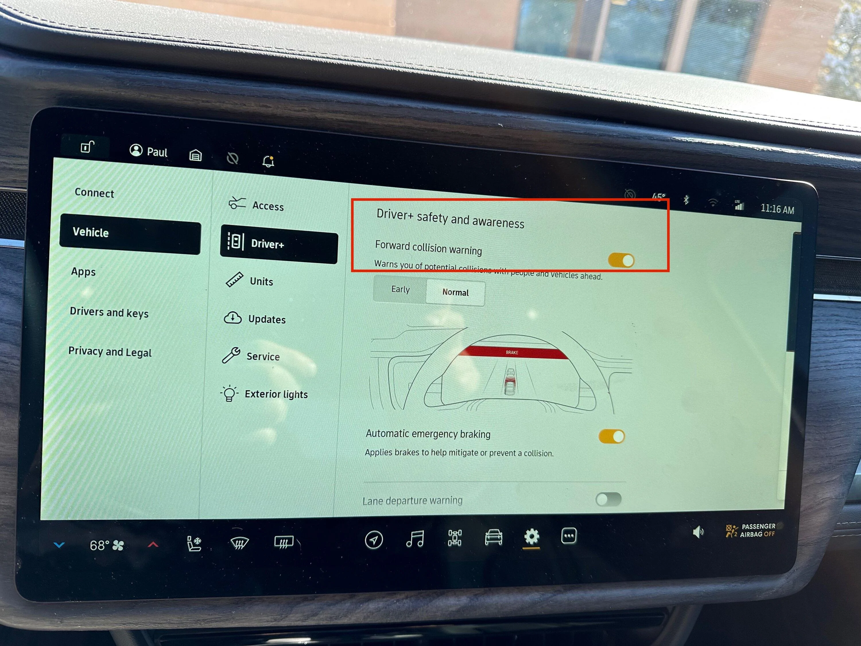 Rivian R1T R1S Persistent Driver+ Settings in 2022.35.03, specifically Collision Avoidance? driver+ setting - 1