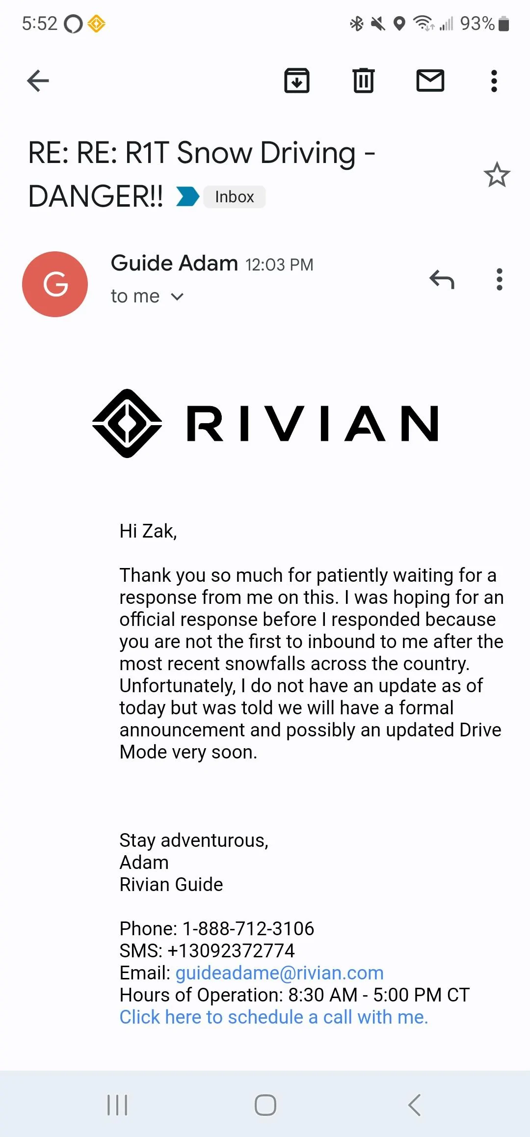 Rivian R1T R1S Snow Driving And Regen Braking Screenshot_20221116_175217_Gmail