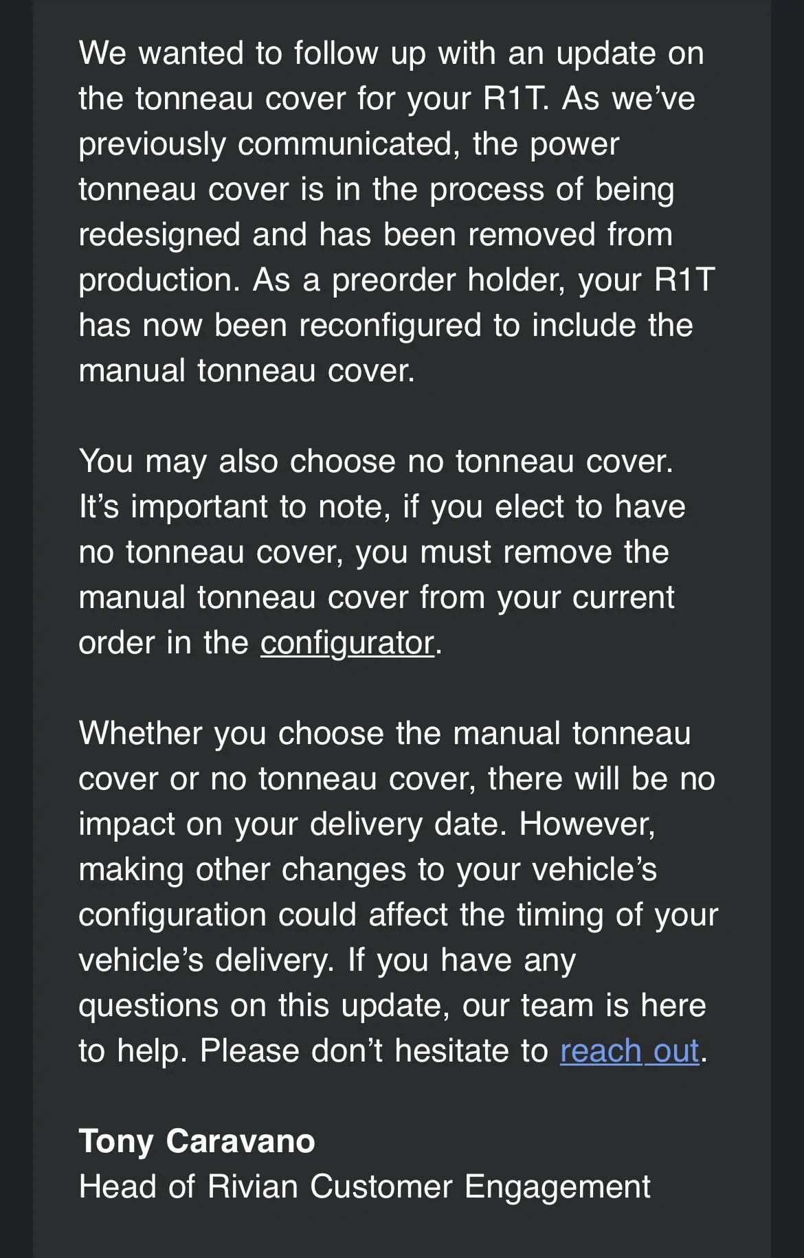 Rivian R1T R1S Power Tonneau still configured. Now what? D1B50B8A-8975-4A8B-9A47-858E659AA401