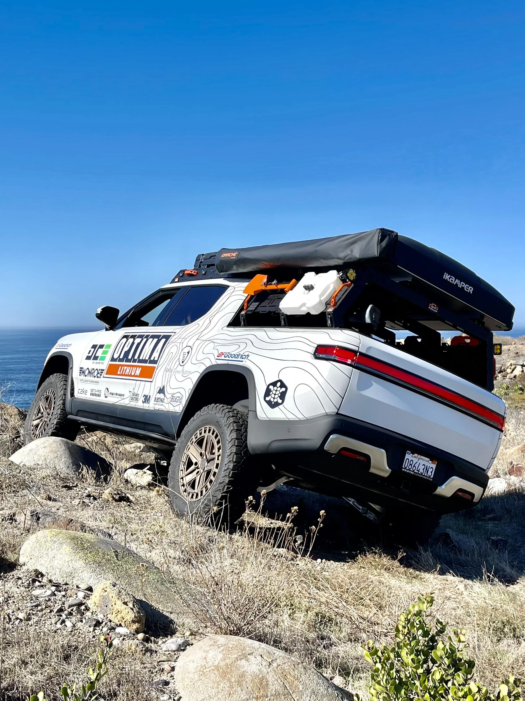 Rivian R1T R1S Update - Baja Testing for OPTIMA Rivian R1T and DCE Rock Sliders Leaner baja