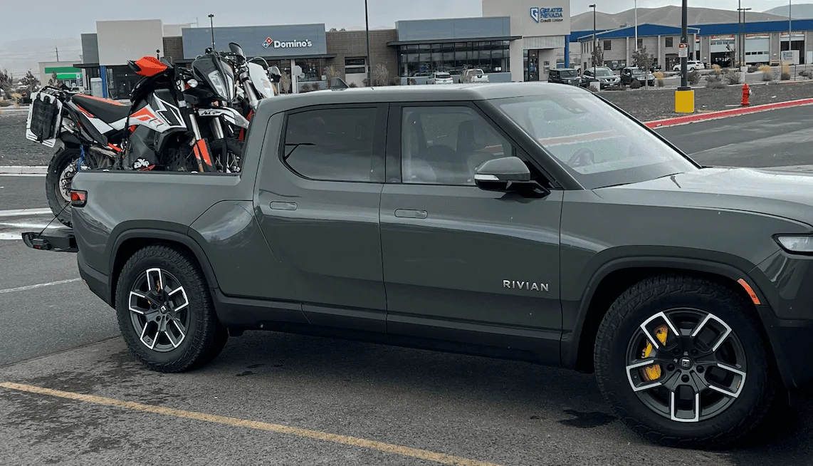 Rivian R1T R1S Motorcycle Hauling Trip with R1T -- Good news for the bike folks! 1669143552437