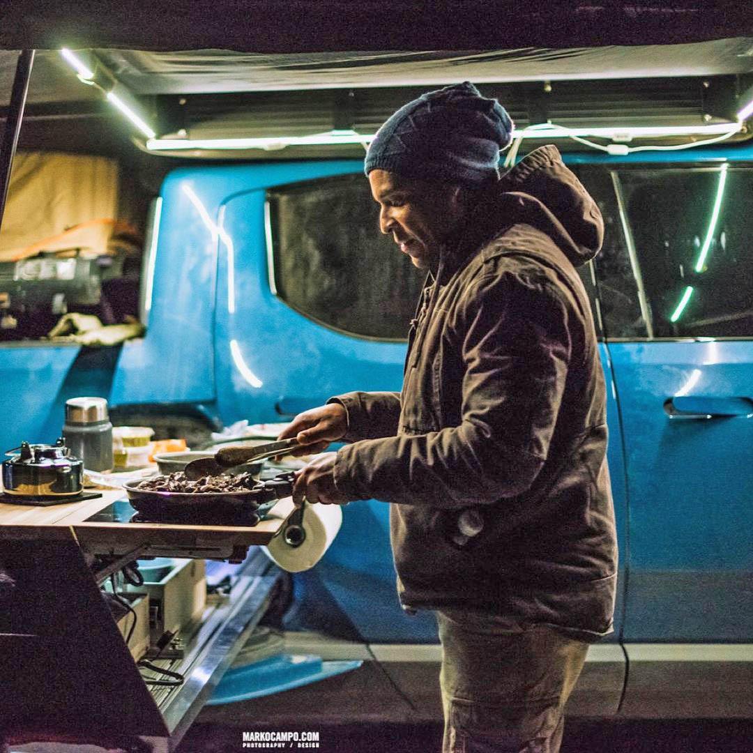 Rivian R1T R1S Redesigned Camp Kitchen Spied? [Updated - It's a DIY Camp Kitchen] updated revised rivian camp kitchen