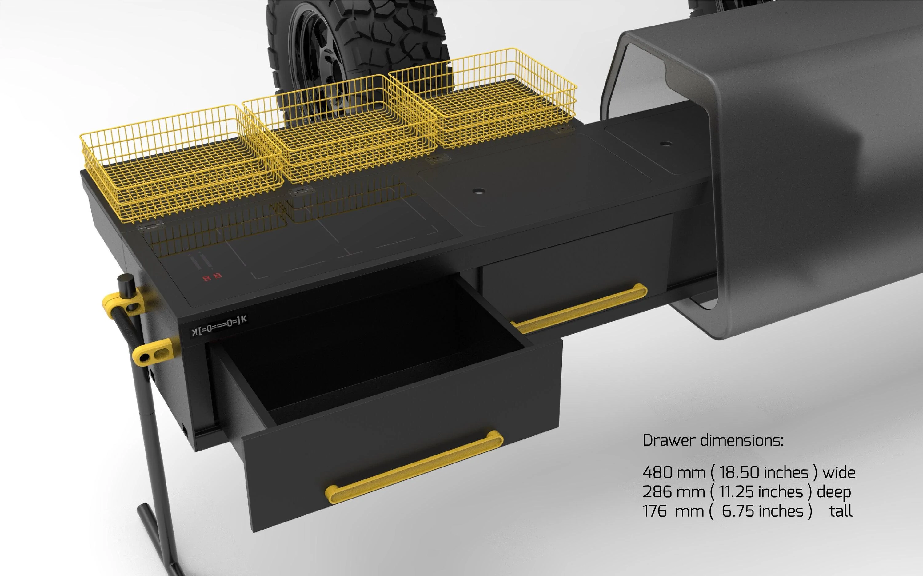 Rivian R1T R1S ʞ [=0===0] k Projects: Slide Out Camp Kitchen / Slide Out Bin Tray kook-15