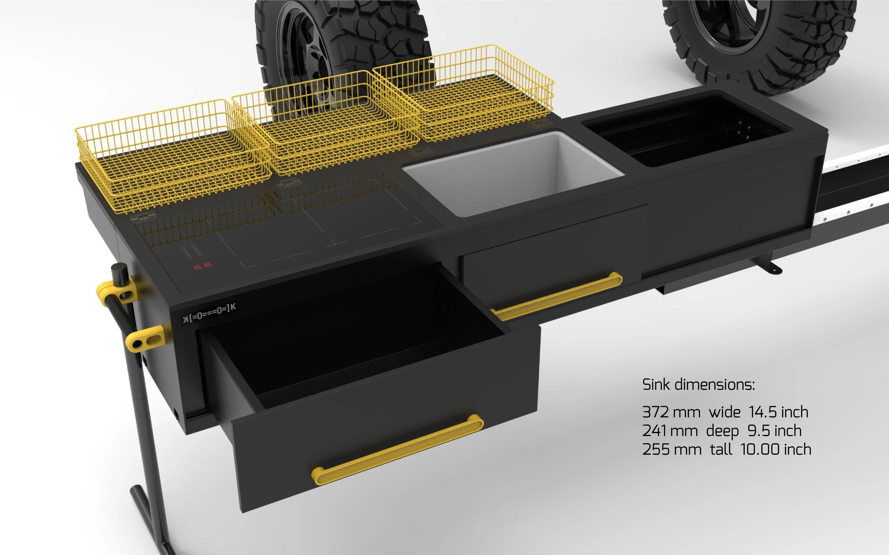 Rivian R1T R1S ʞ [=0===0] k Projects: Slide Out Camp Kitchen / Slide Out Bin Tray kook-16