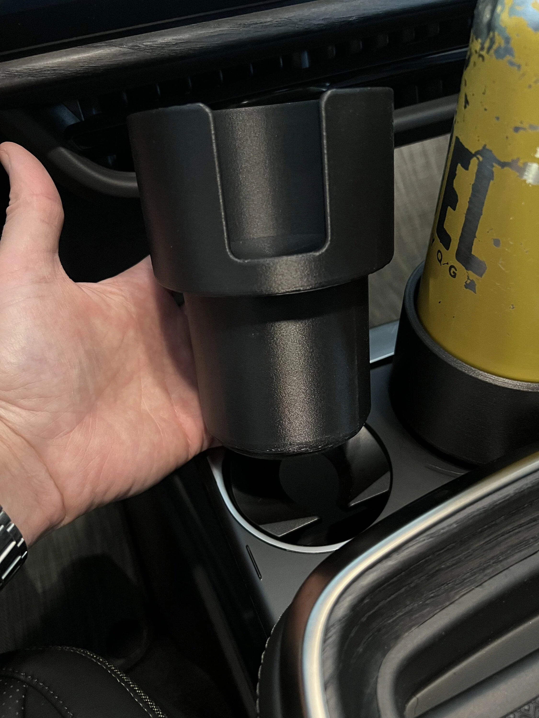 Rivian R1T R1S 3D Printed Center Console Cup Holder Insert for 32oz. Hydroflask, Nalgene and coffee/tea mugs IMG_6041