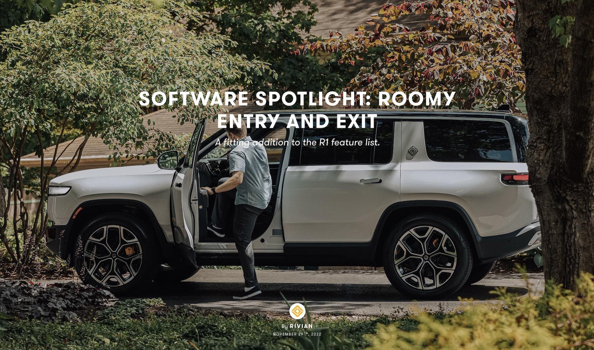 Rivian R1T R1S New Rivian R1 Software Introduction -- Roomy Entry and Exit Screenshot 2022-11-29 at 4.17.45 PM