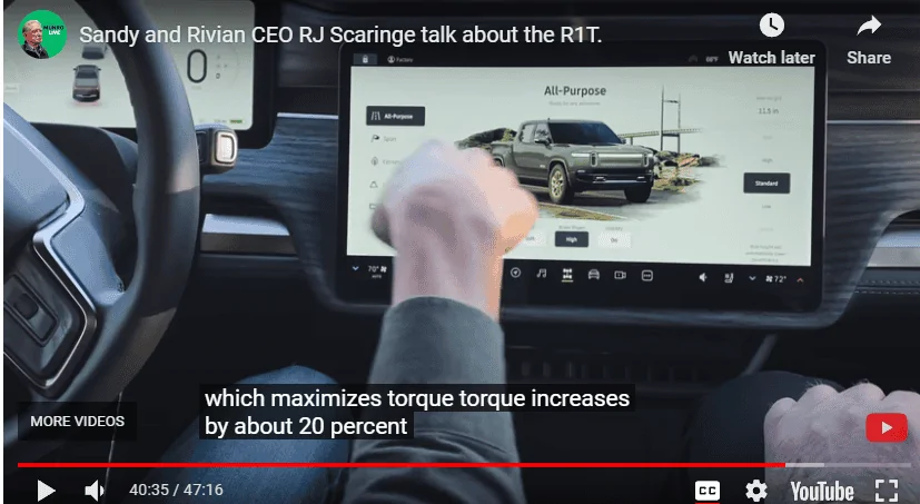 Rivian R1T R1S Details on what each driving modes actually do? 1669987666713