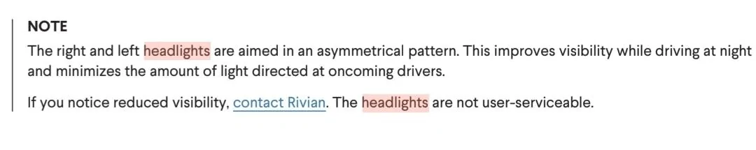 Rivian R1T R1S Headlight adjustment needed Screenshot_20221202_164322_Samsung Notes
