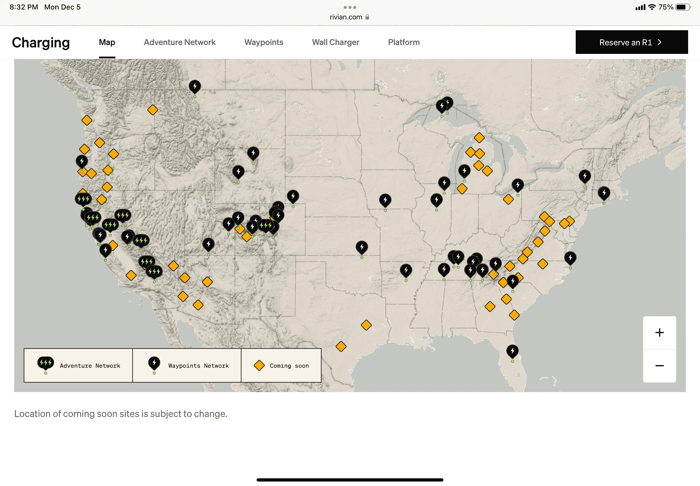 Rivian R1T R1S RAN Rivian Charging Stations Locations Map via Google Maps BD5E3D73-8785-4FE3-A00E-2316C489CFAD