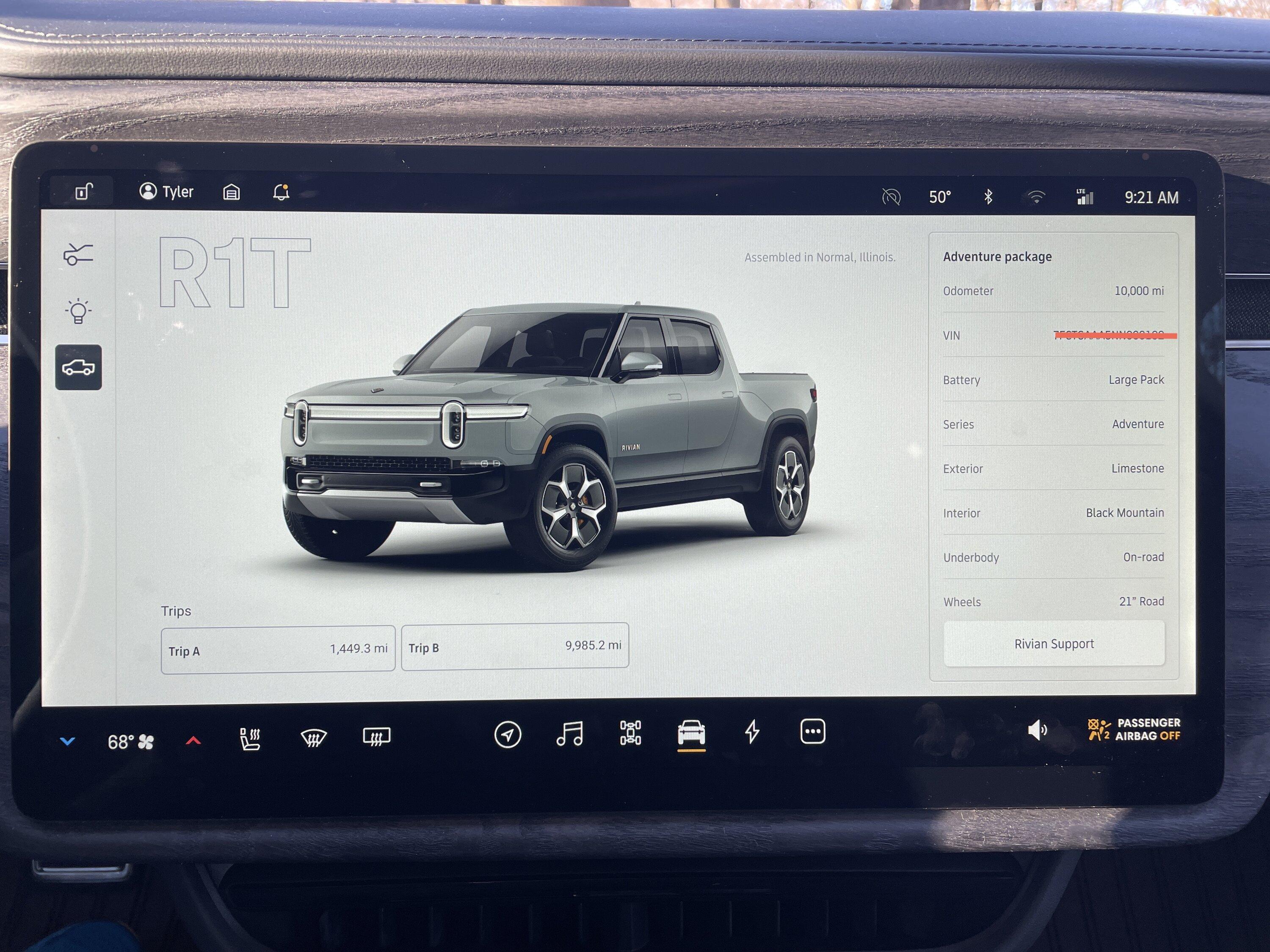 Rivian R1T R1S 21" Road Tire and Brake Wear after 10K Miles -- tread / brake pad remaining measurements IMG_4141.JPG