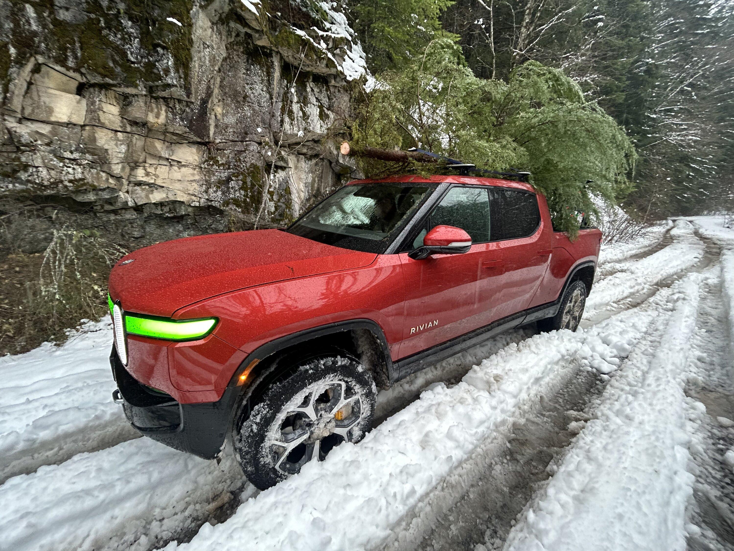 Rivian R1T R1S Went up the mountain for a Christmas tree using the R1T ? 2C7C4401-422D-4440-B96C-EAFF23C18FB8