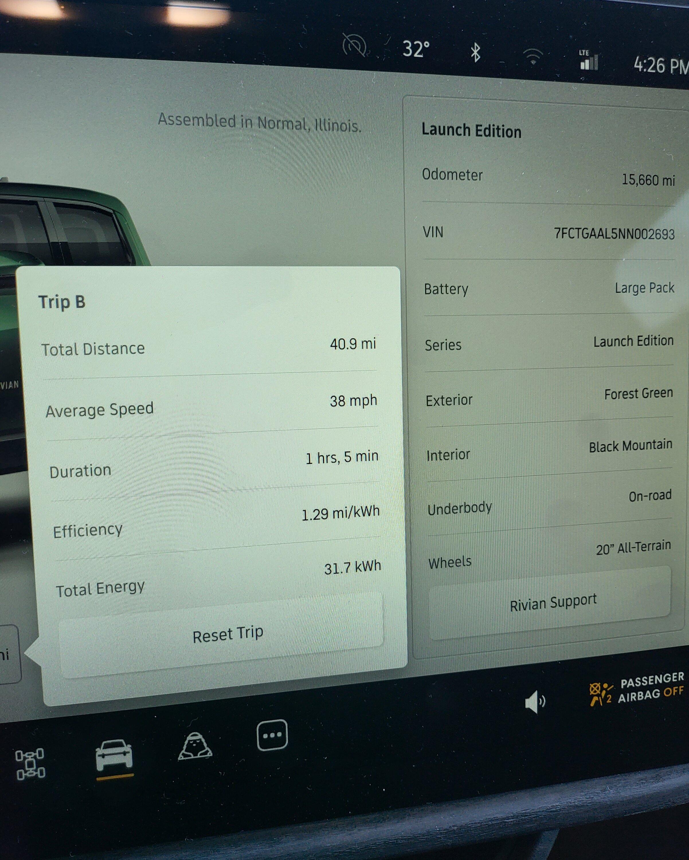 Rivian R1T R1S Towing + Efficiency: Please post your experience! 20221117_162603