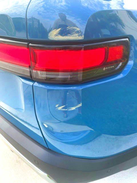 Rivian R1T R1S Paintless Dent Repair PDR Success on R1T Rear Quarter Body Panel! damage