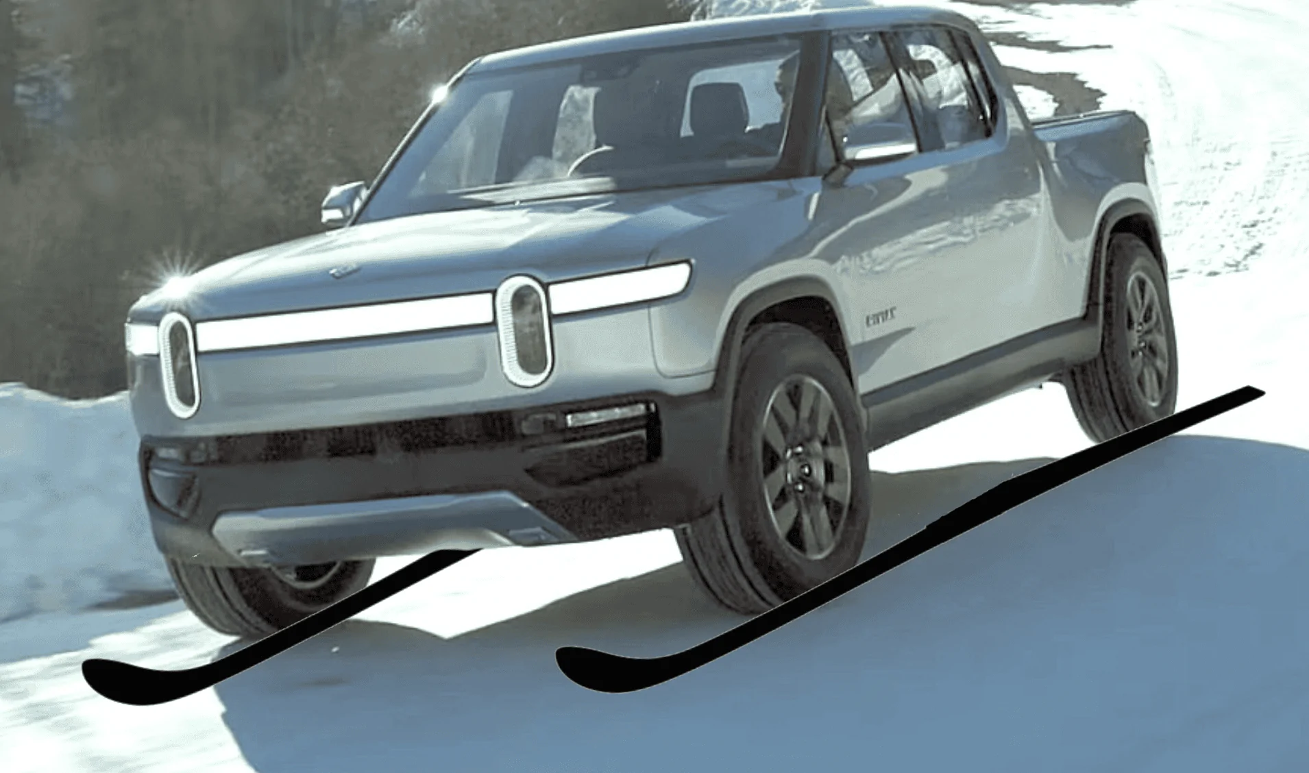 Rivian R1T R1S Ski / snow trip experience with the R1T 1671207798655
