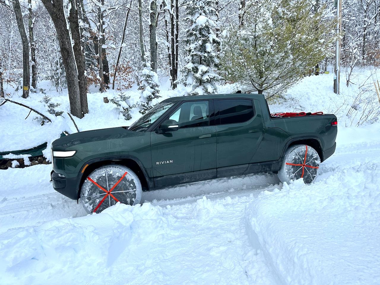 Rivian R1T R1S Snow Tires for the 21s (and chains and socks) IMG_0575