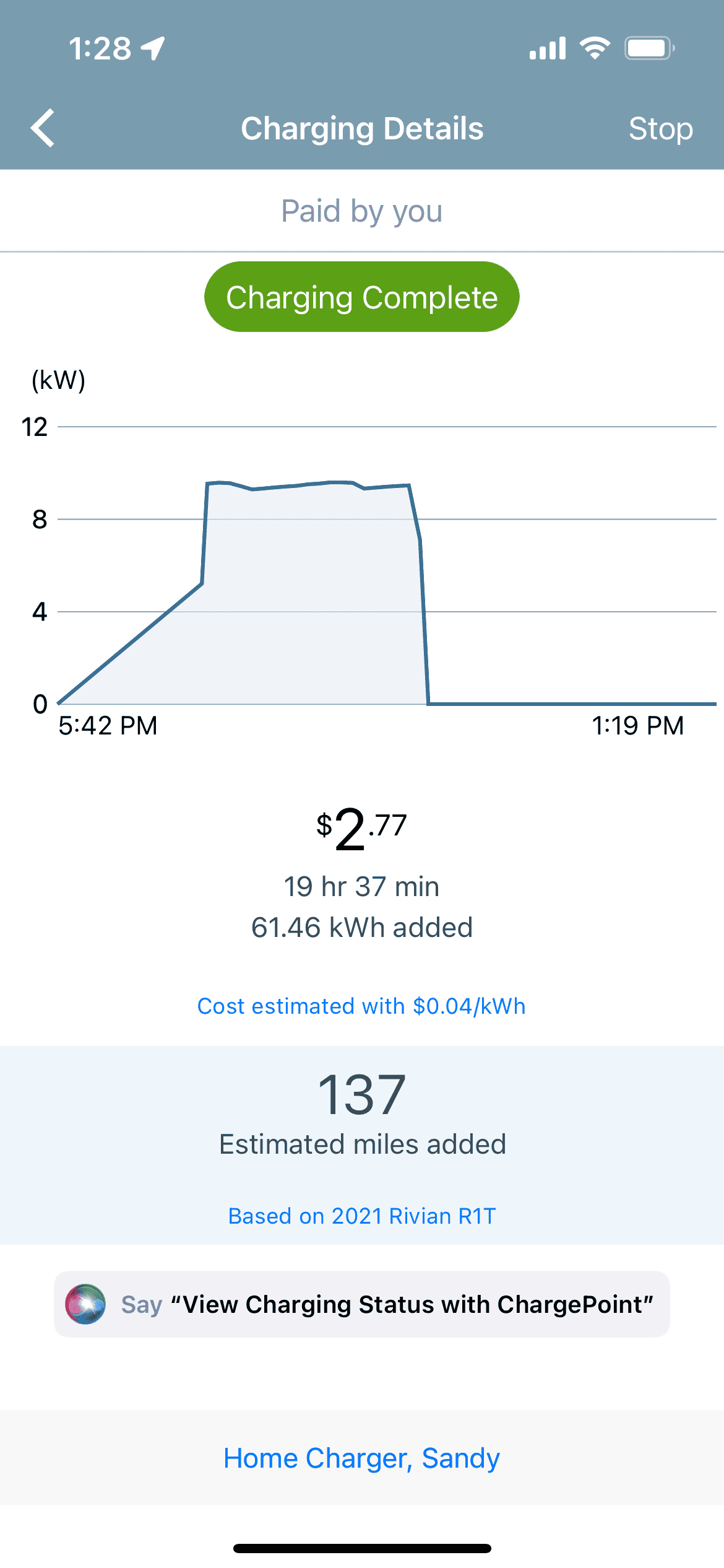 Rivian R1T R1S Charging time discrepancy being showed between vehicle display and phone app 9DFB01A9-9834-4F01-8EFC-F770A5EA7210