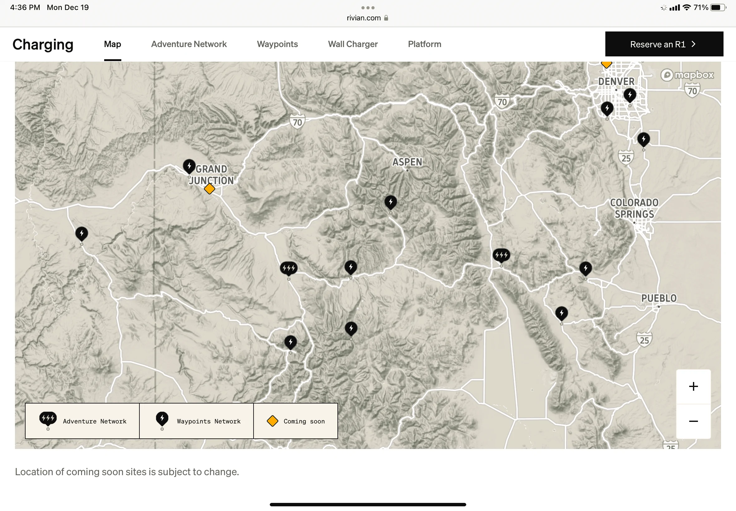 Rivian R1T R1S RAN Rivian Charging Stations Locations Map via Google Maps 2B869CBC-5ADF-4F13-8253-E7576547183B