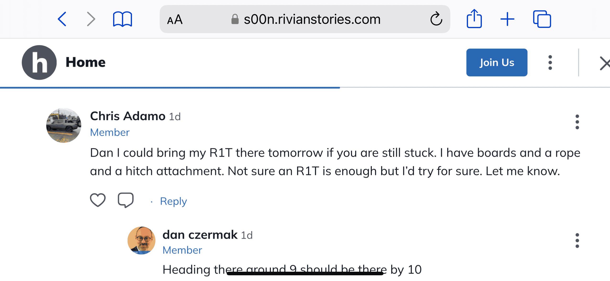 Rivian R1T R1S Hey Flipped R1T, Meet Stuck R1S B9DBE757-8853-4BDB-ABF7-1B15C306F7D1