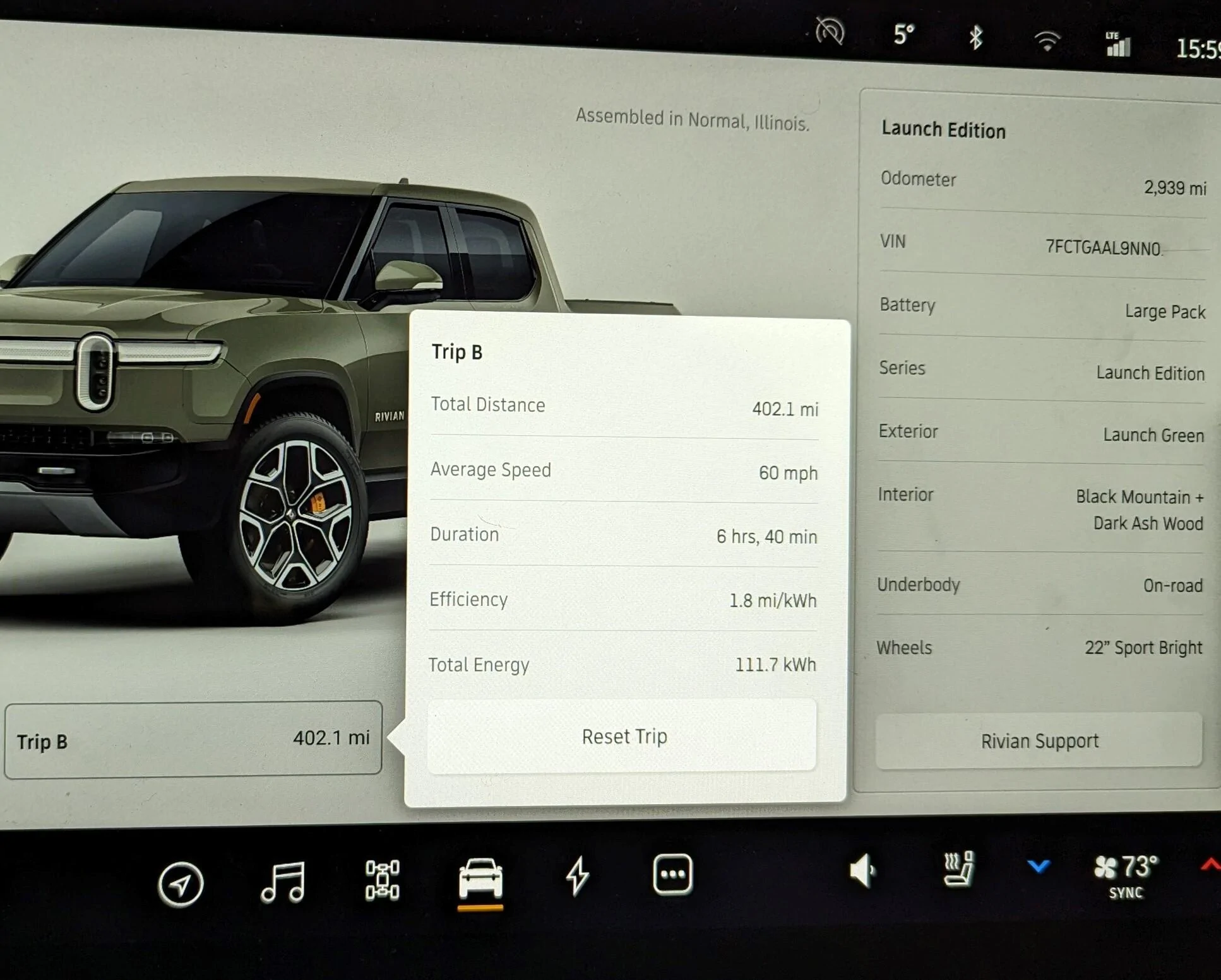 Rivian R1T R1S R1T trip report : 800mi, sub-freezing temps, grade: B+ Riv1a