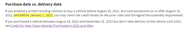 Rivian R1T R1S Latest EV tax credit status (as of 12/30/22) - summary by NYT 1672424146615