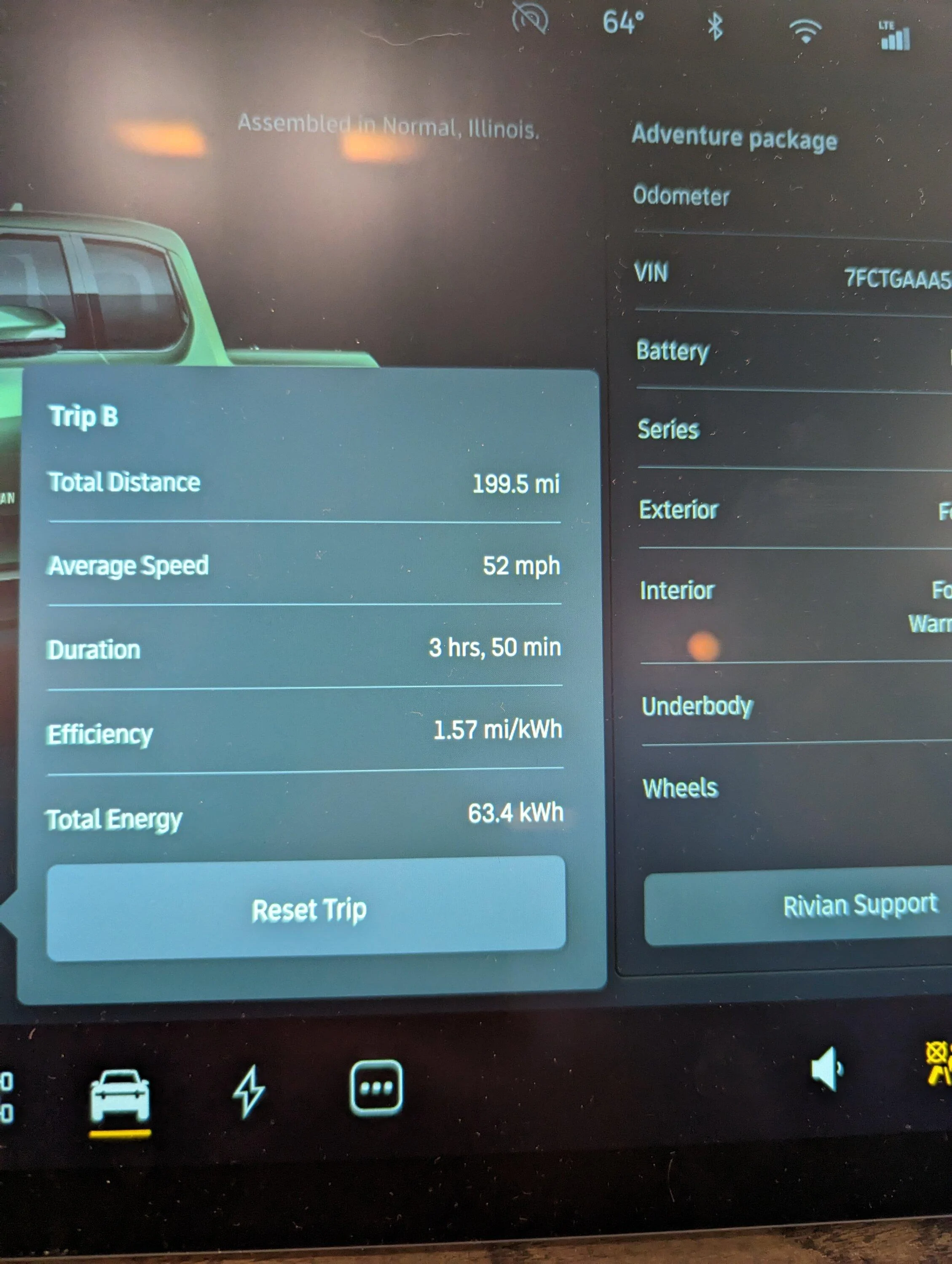 Rivian R1T R1S 400 Mile Round Trip (GSP to CHS to GSP) with Trailer Towed by R1T PXL_20230106_201208433.MP