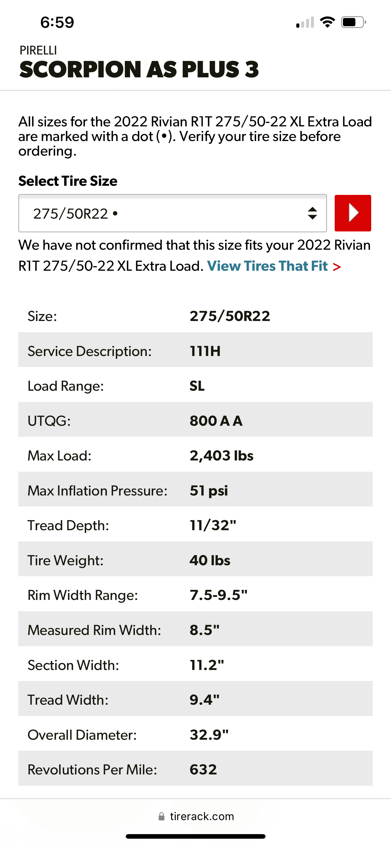 Rivian R1T R1S Will these work for the 22s -- Pirelli Scorpion AS Plus 3 tires 66850752-6706-4C8B-BDCD-7553C8E1B938