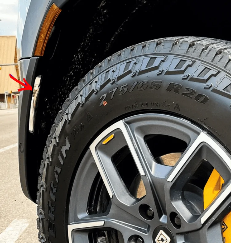 Rivian R1T R1S Real Rivian Photos & Videos R1T front wheel well vent
