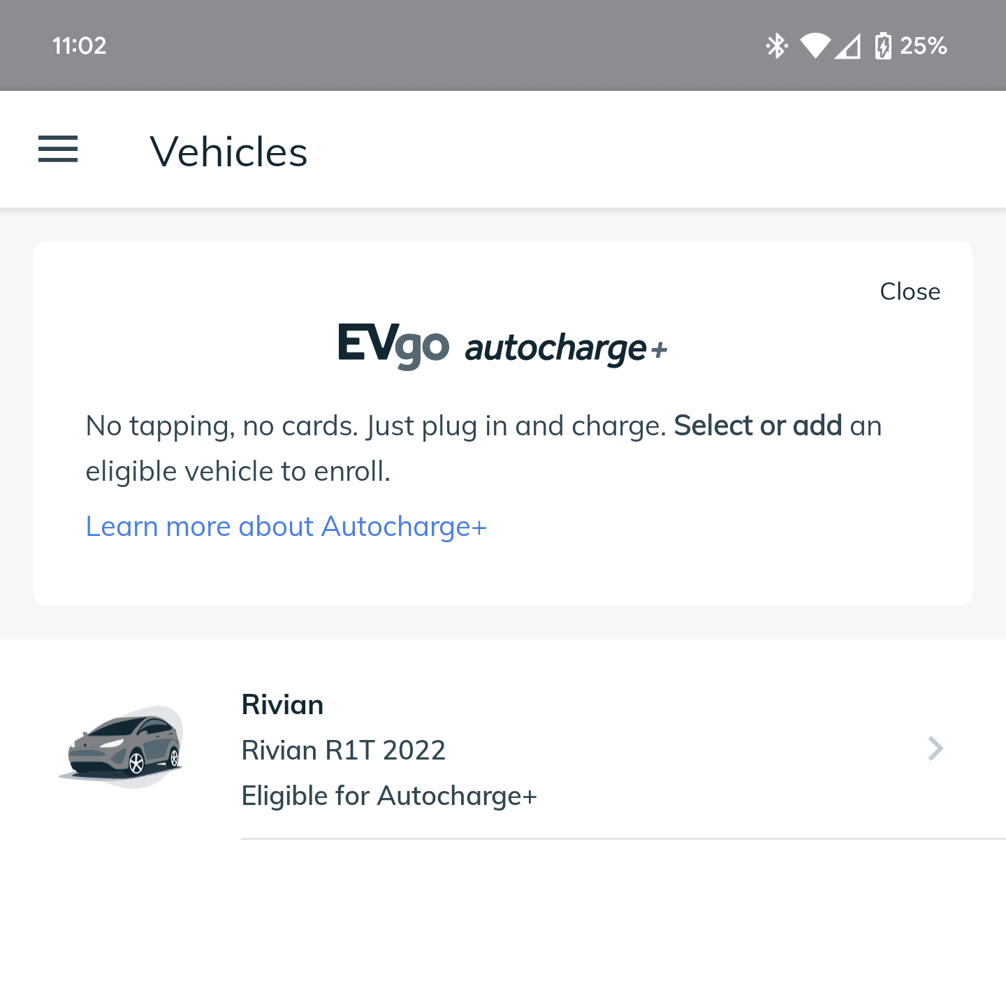 Rivian R1T R1S Has anyone successfully set up EVgo Autocharge+ ? 1000002116