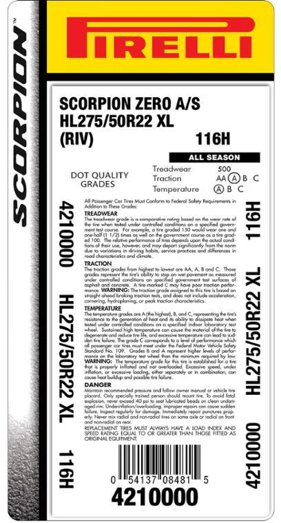 Rivian R1T R1S Which tires come on 22 wheels? 4210000_US_P