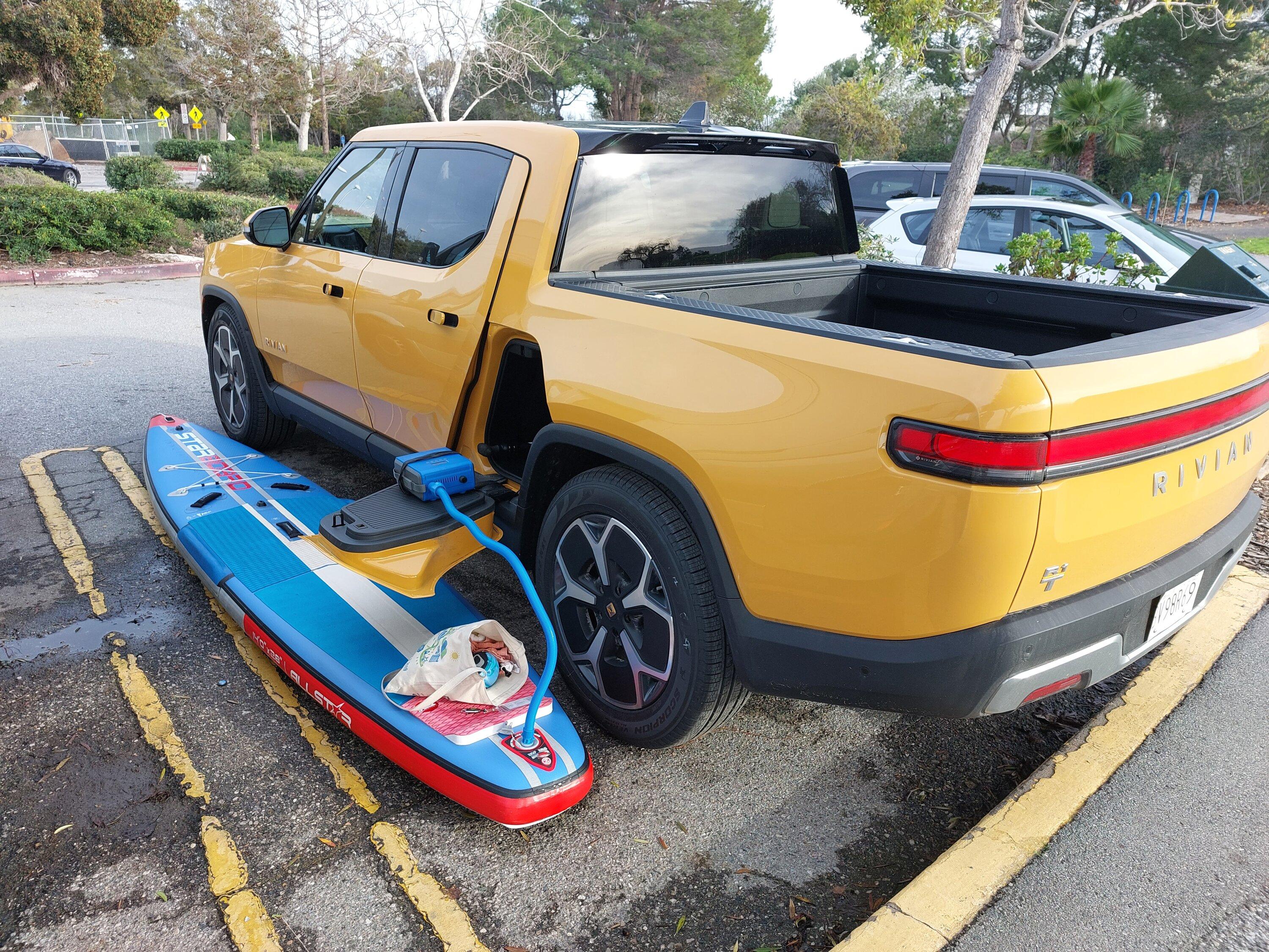 Rivian R1T R1S Any advice on using the Rivian Air Compressor to inflate an iSUP? 20230112_151829