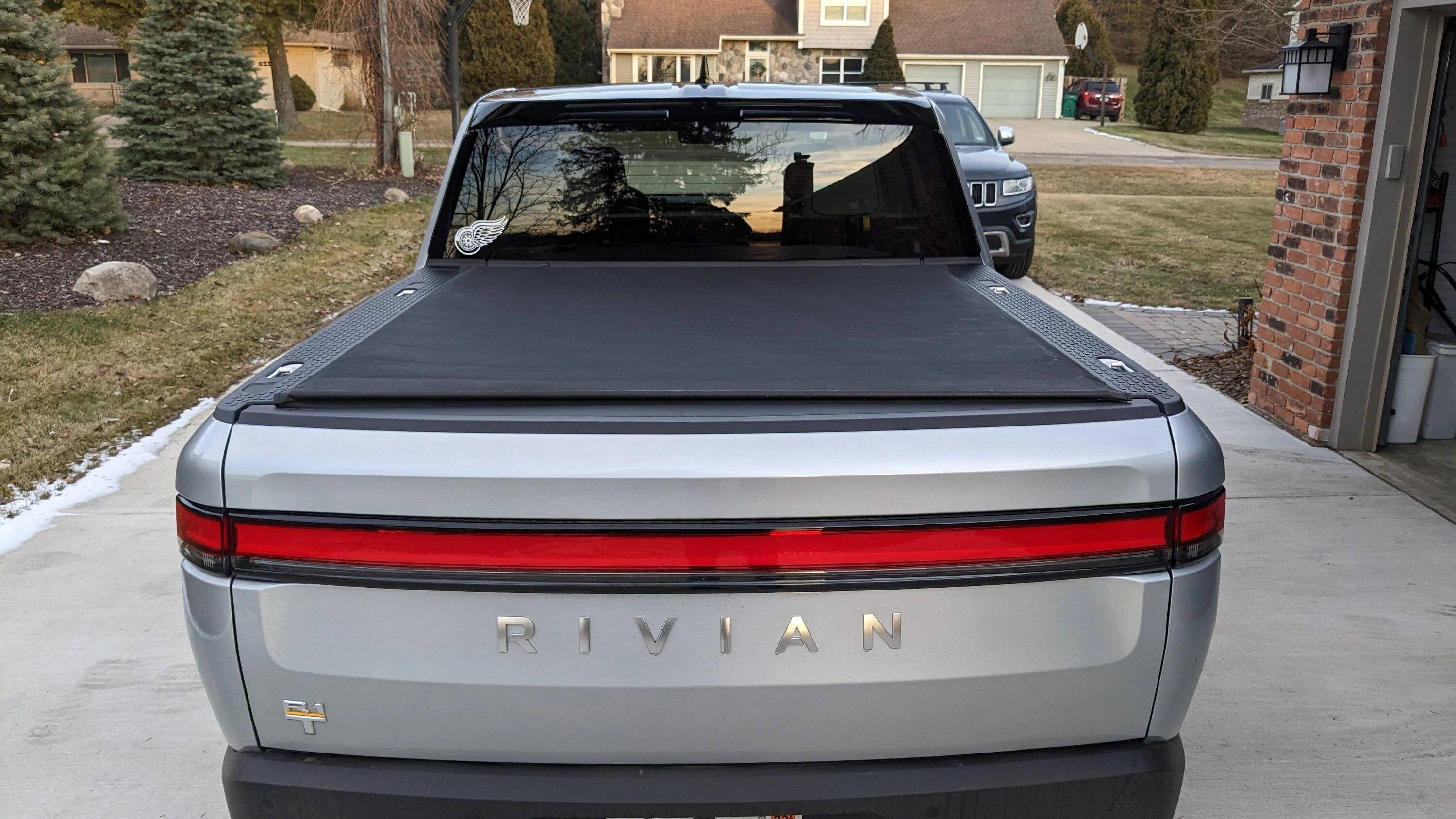 Rivian R1T R1S Woohoo! Vinyl Roll-Up Tonneau Cover for R1T (Truxedo) Customized & Installed tonneau_rear